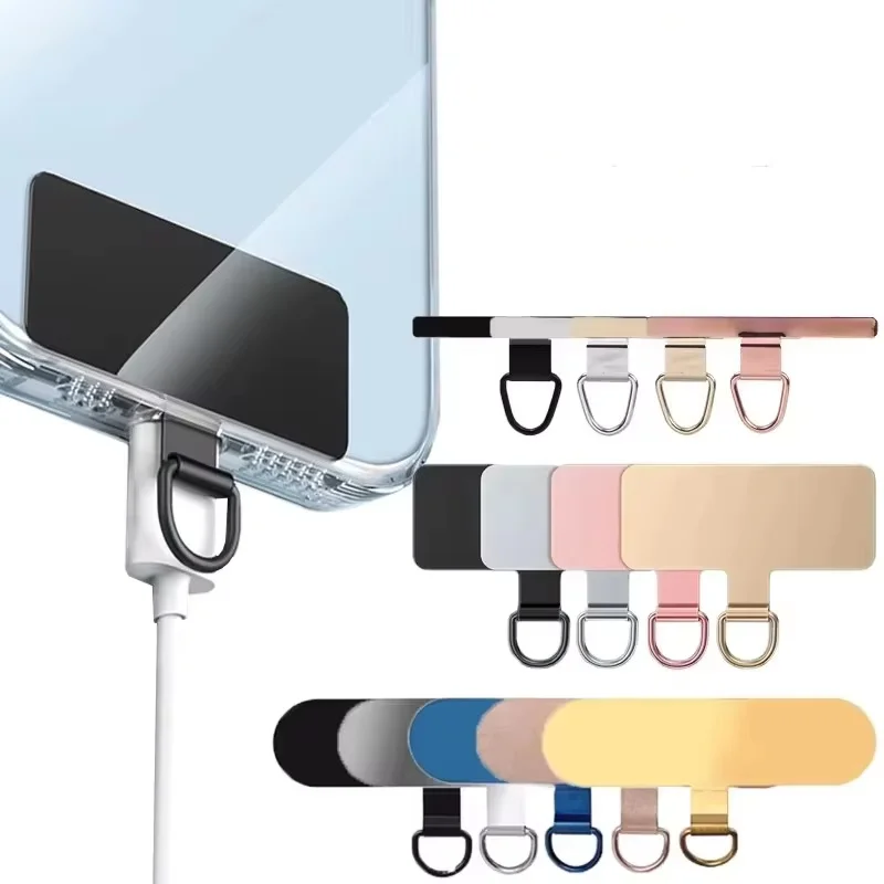 Junta de parche para cordón de teléfono de acero inoxidable, Cable colgante de Metal ultrafino, lengüetas de sujeción, pieza de conexión de seguridad de repuesto