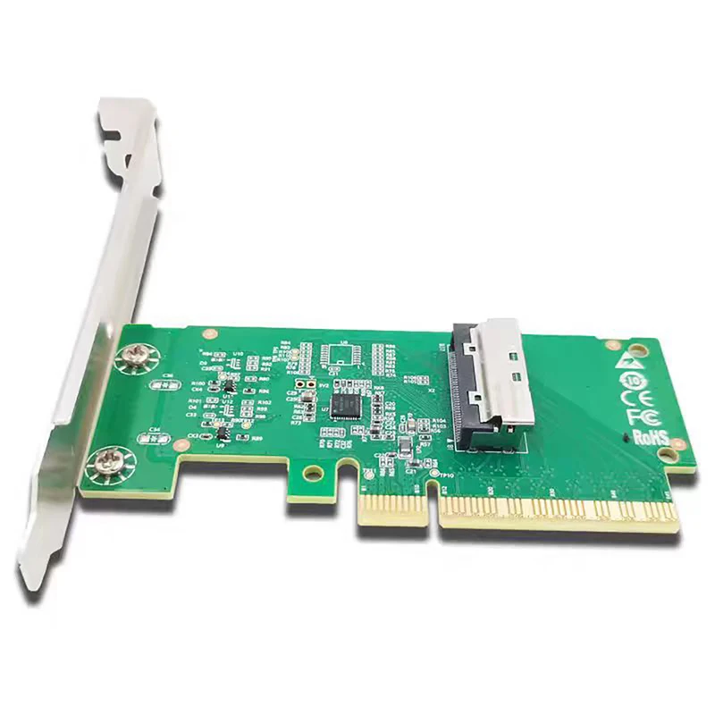 XT-XINTE PCIe5.0 x8 a MCIO 8i para NVMe + PCIe4.0 SlimSAS SFF8654 Tarjeta adaptadora Tarjeta protectora