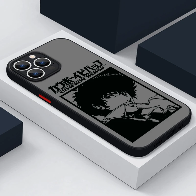 Funda de teléfono de Anime Cowboy Bebop para Apple iPhone 15 14 13 12 11 XS Mini Pro Max 8 XR X mate translúcido esmerilado - imagen 4