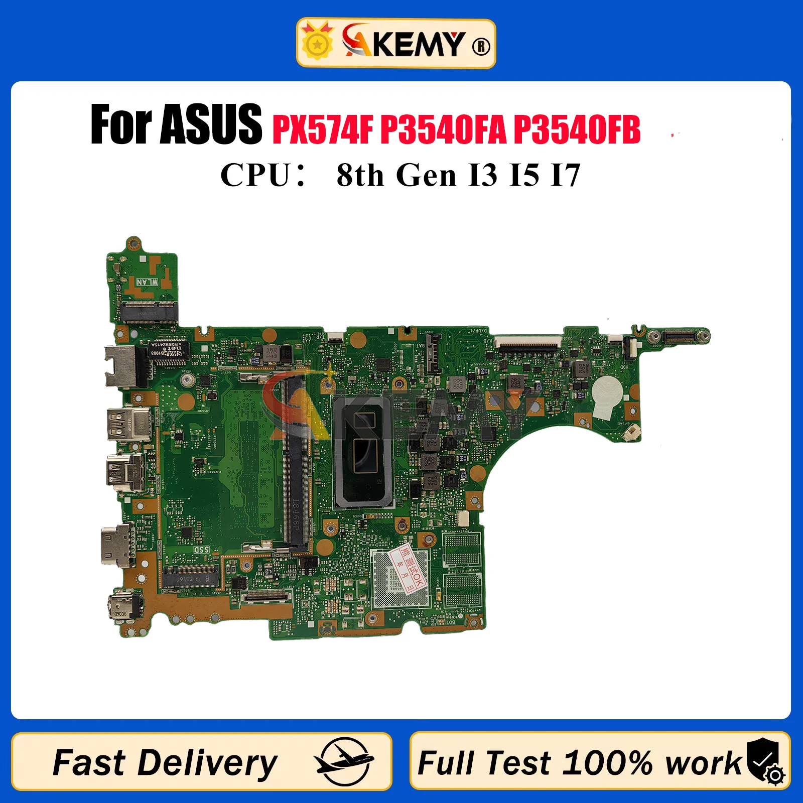 Placa base para ordenador portátil P3540FA para ASUS ProArt P3540F PX574F P3540FA P3540FB placa base para portátil con CPU I3 I5 I7 100% pruebas OK stk