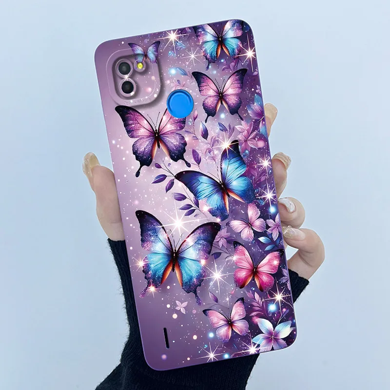 Para Tecno Pop 4 Lte funda de silicona líquida moda simplicidad pintura al óleo funda trasera Floral para Techno Pop4 Air funda de teléfono BC1s - imagen 5