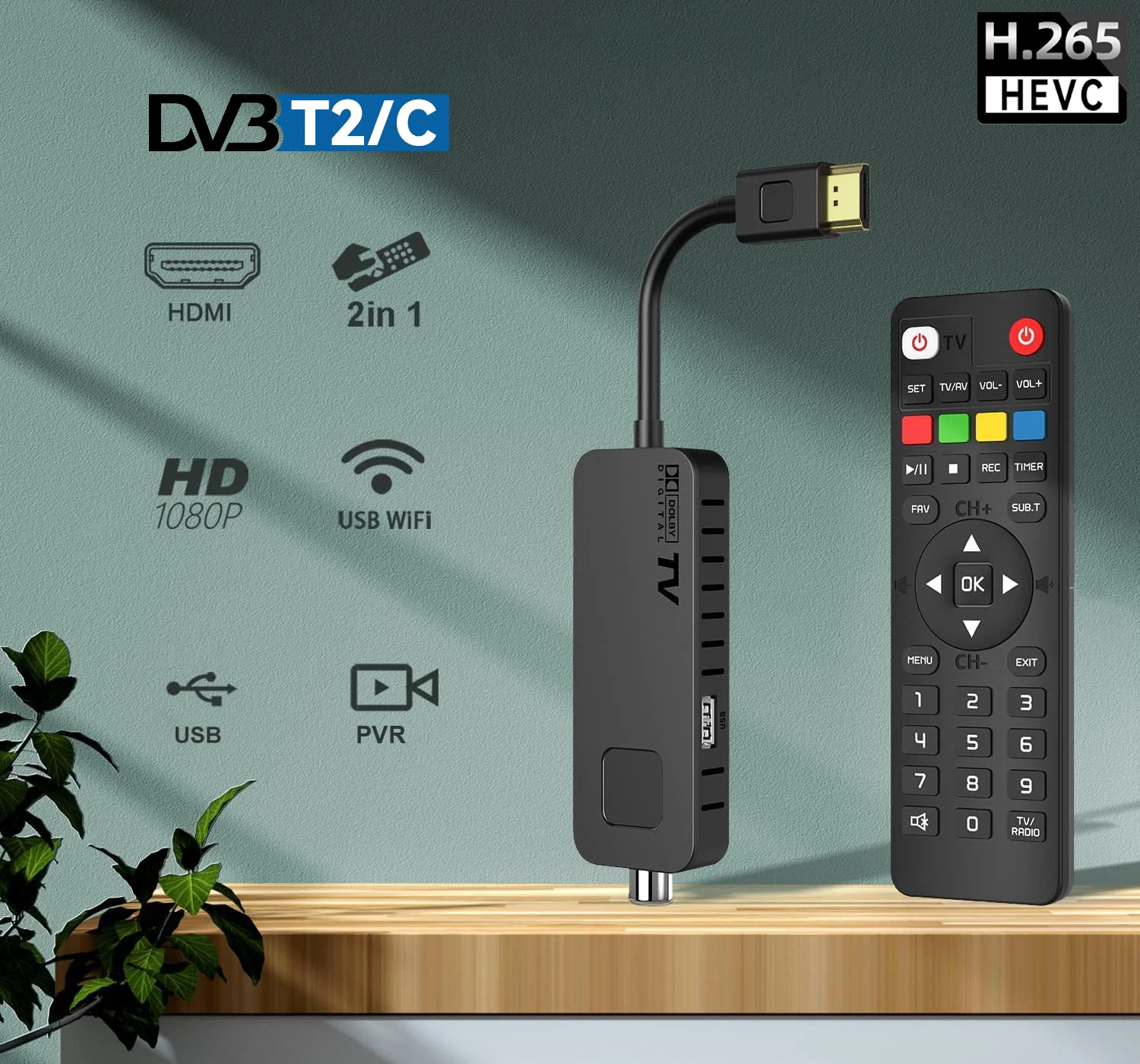 UBISHENG U3mini DVB T2 DVB C Decodificador de TV digital HD Canales de TV gratuitos 7 días Sintonizador de TV EPG para España Francia Itlay Columbia, etc. - imagen 4