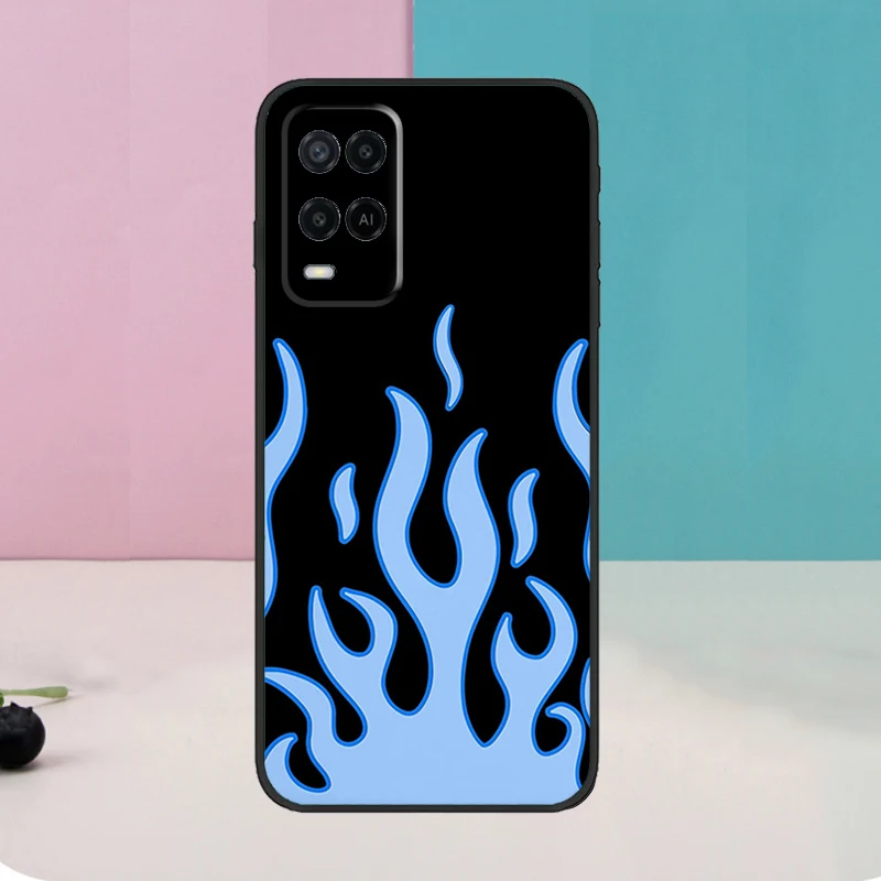 Funda Flame Estética Azul Claro Rosa fuego para Oppo A5 Pro A6 A15 A16 A76 A96 A17 A57 A98 A58 A78 A18 A38 A54 A74 A94 A40 A60 A80 - imagen 4