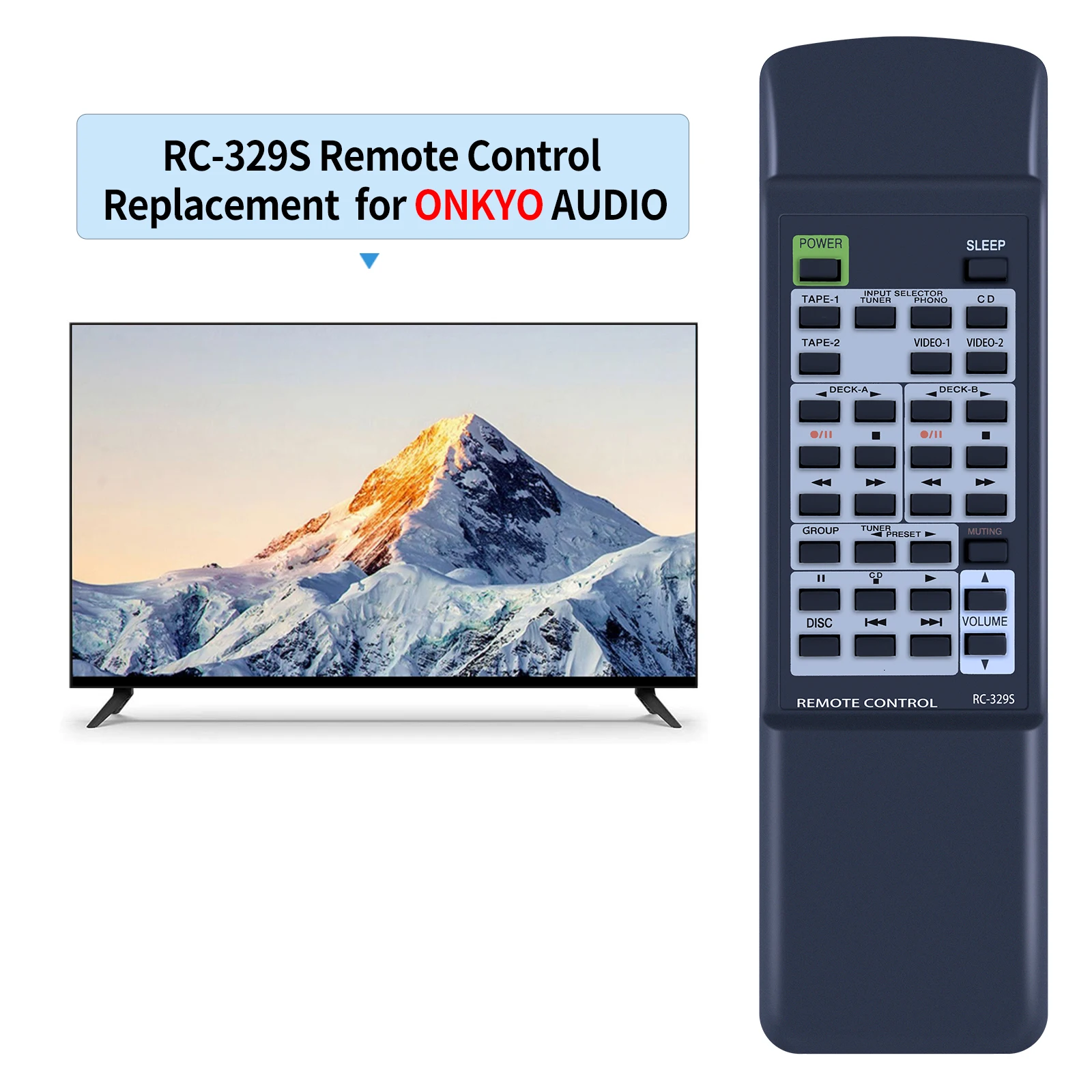Mando a distancia para ONKYO RC-329S, A9310, A9711, AFV240, ARV401, ASV210, ASV602, ASV620, TXS8511, TX8511, nuevo - imagen 2