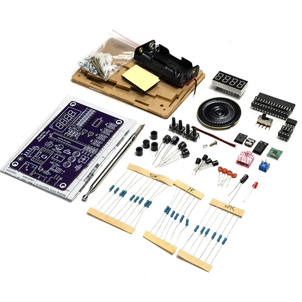 Kits de módulo receptor de Radio RDA5807S, circuitos electrónicos de bricolaje FM, piezas, pantalla de tubo Digital, 87-108MHz, fuente de alimentación Dual - imagen 3