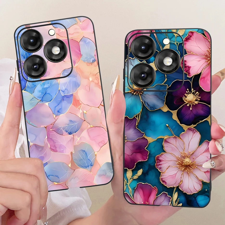 Para Itel A60 A70 funda de lujo flor mariposa cubierta pintada suave TPU funda de teléfono para Itel A60s A 60 70 ItelA60 ItelA70 A665L bolsas - imagen 2