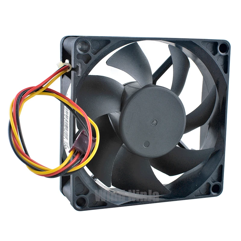 R. 128025 SM 8 cm X 80 mm X 25 mm DC12V 0.14A Ventilador de enfriamiento silencioso con monitoreo de velocidad de 3 pines para CPU de fuente de alimentación del chasis - 80x80x25 mm