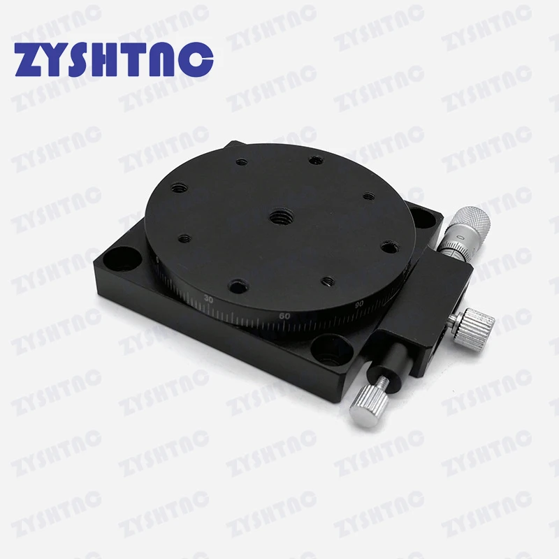 Plataforma de ajuste de ángulo de alta precisión, eje R, 60mm, RS60-L, Manual, 360 grados, micrómetro deslizante giratorio óptico 40/80/90 - imagen 4