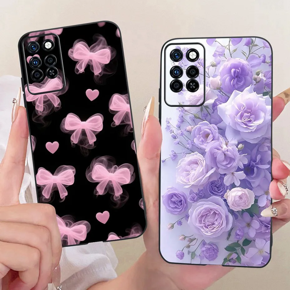 Funda de teléfono con estampado bonito para Infinix Note 10 Pro Note10, fundas blandas de silicona negra para Infinix Note 10 10Pro NFC, parachoques - imagen 2