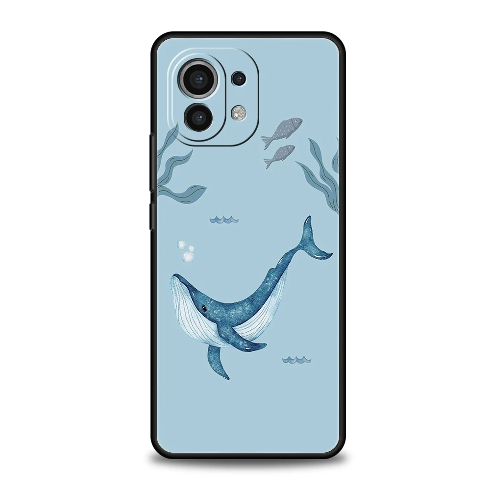 Funda de teléfono para Xiaomi 15 14 13 12 Lite 14T 13T 12T Pro Poco X7 X6 X5 X4 X3 NFC F7 Ultra F6 Pro cubierta delfín ballena pareja emparejada - imagen 3