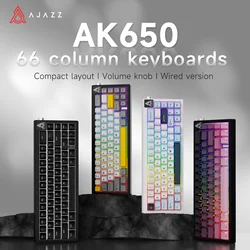 AJAZZ AK650 Teclado mecánico inalámbrico Bluetooth con pantalla