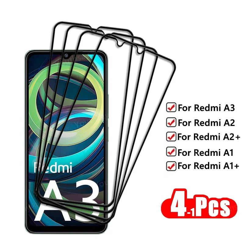 Cubierta completa de vidrio templado para Redmi A3, Protector de pantalla para Xiaomi Redmi A3 A2 A1 Plus, película protectora para teléfono Redmi A3 - imagen 2