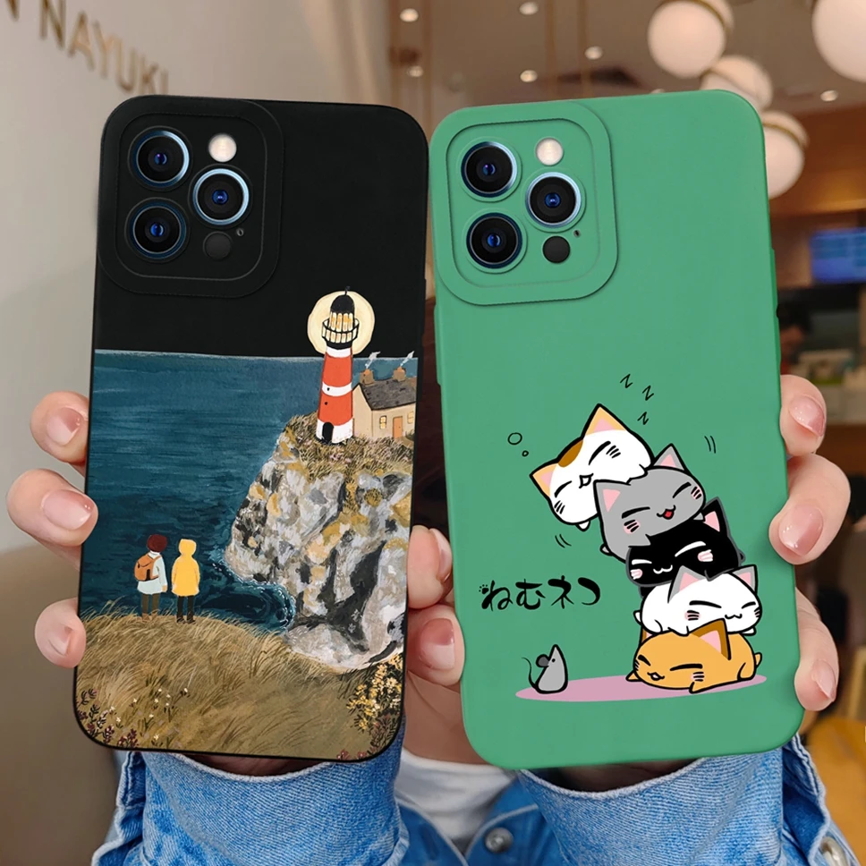 Funda de teléfono para Apple iPhone 12 Pro 12ProMax, cubierta creativa de silicona líquida, cobertura completa, parachoques a prueba de golpes para iPhone 12 Pro Max - imagen 3