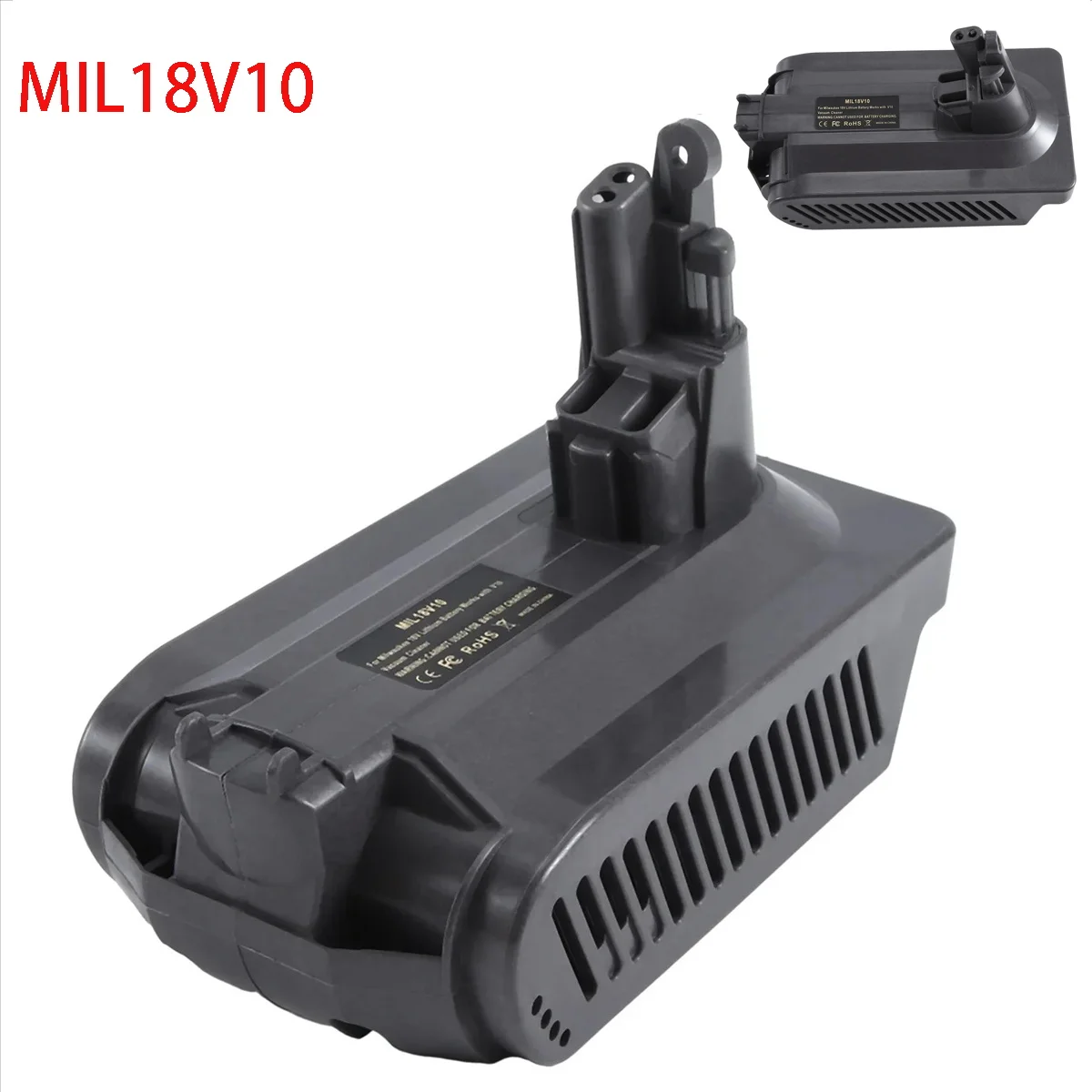 Se adapta a baterías de iones de litio Milwaukee de 18V, adaptador de batería MIL18V10 Compatible con aspiradora de pelo de animales Dyson V10 - imagen 2