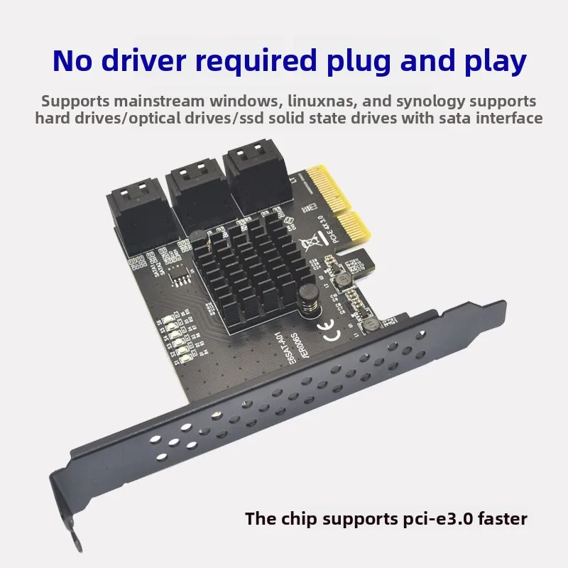 PCIe a 6/8/10 puertos SATA 3 III 3,0 6 Gbps SSD adaptador PCI-e PCI controlador tarjeta de expansión soporte - imagen 4