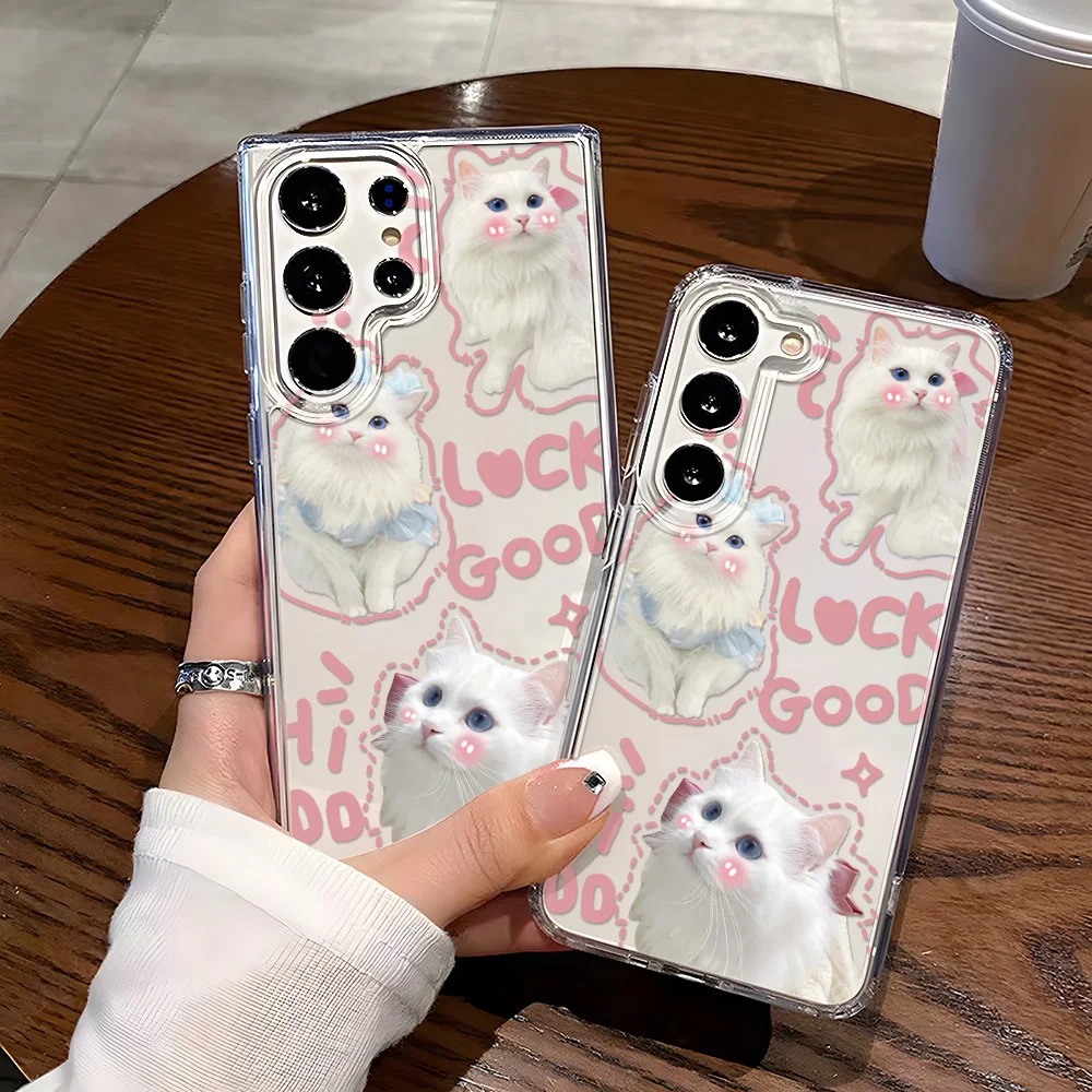 Funda de teléfono de gato para Samsung A56 5G Galaxy A55 A36 A26 A16 A15 A34 A35 A33 A53 A54 A25 A06 A05s A05 A14 A13 Funda suave de TPU
