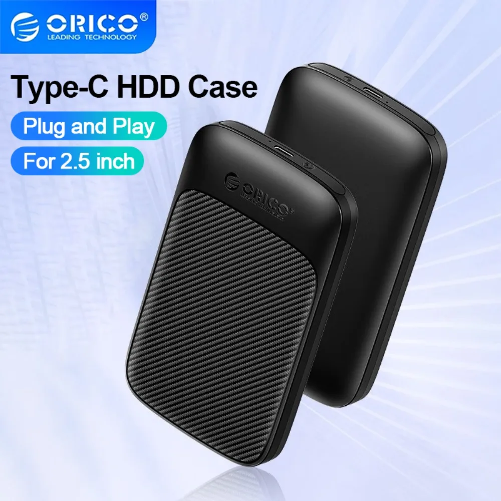 ORICO-carcasa para disco duro tipo C USB3.1, 6Gbps, SATA a USB C, HDD SSD, carcasa para disco duro externo, compatible con UASP para SSD/HDD de 2,5 pulgadas