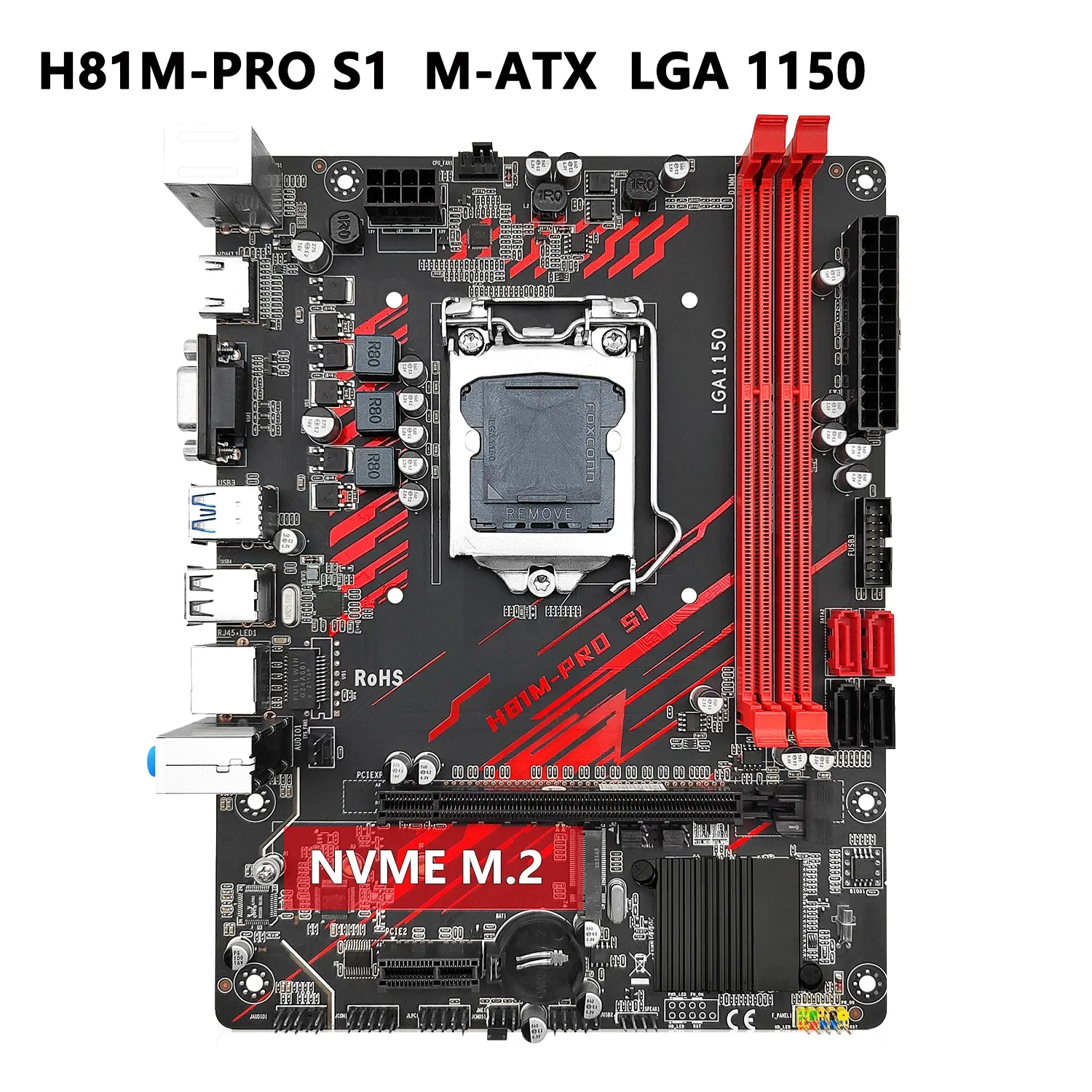 Placa base MACHINIST H81M PRO S1 LGA 1150 compatible con Pentium Core i3 i5 i7 4. ° procesador DDR3 RAM SATA3.0 USB3.0