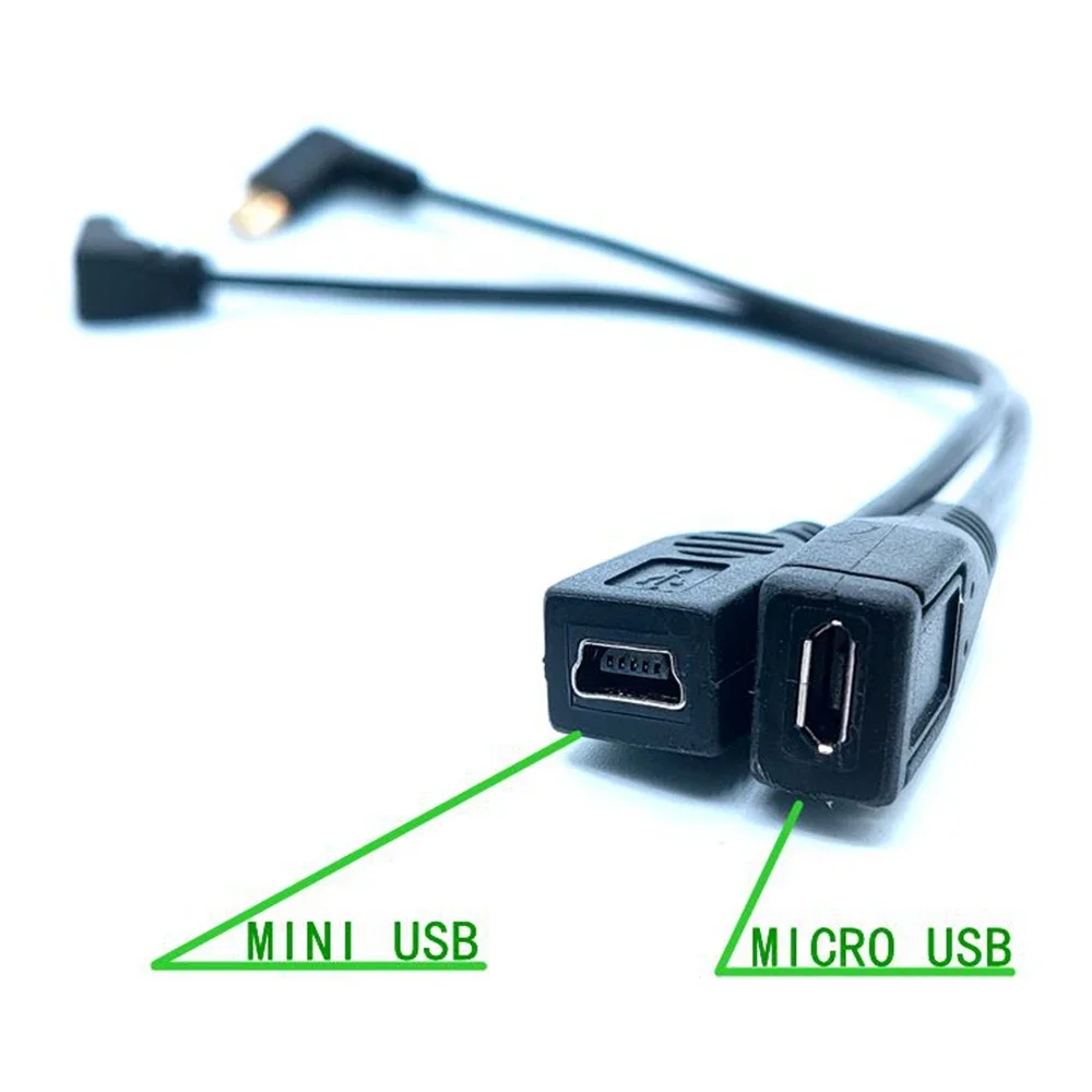 1 Uds. Cable de carga de ángulo recto USB-C chapado en oro, convertidor USB 3,1 tipo C macho a mini/micro USB, mini/micro USB hembra - imagen 4