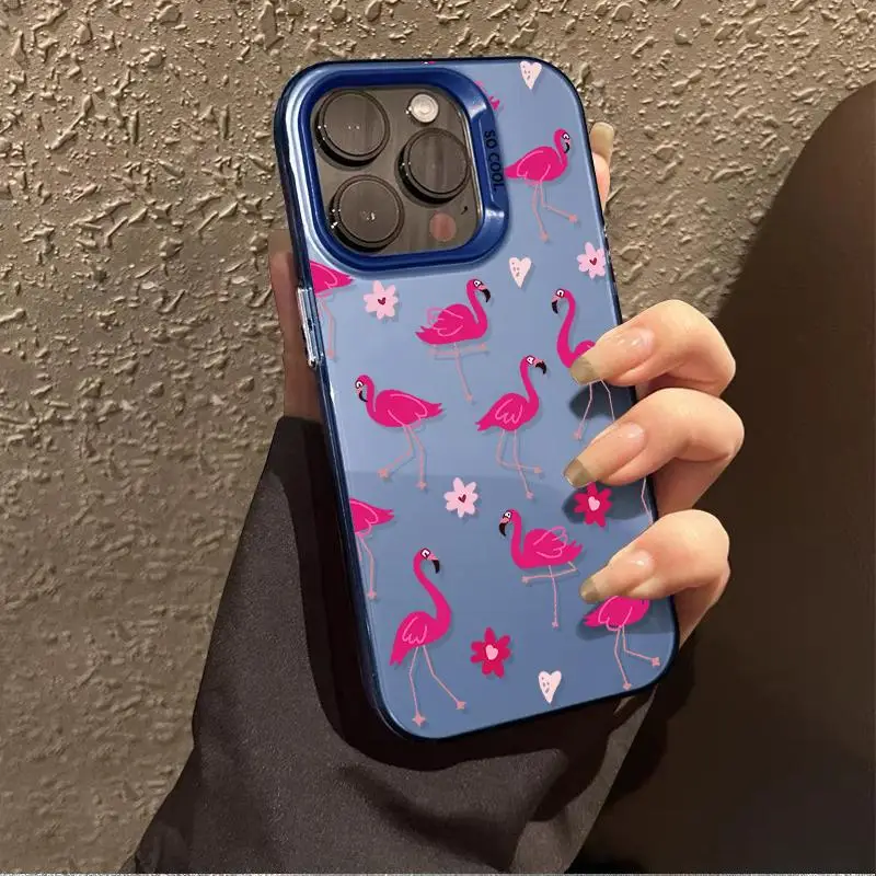 Funda con flamencos rosas para iPhone 16 Pro Max 15Plus 14 13 Pro 12Mini 11 XR XS 7 8, carcasa protectora de pantalla a prueba de golpes - imagen 5