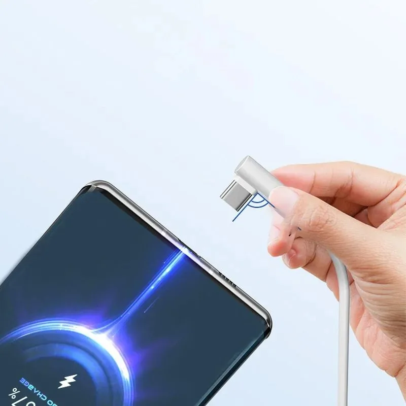 Cargador súper rápido USB Original Xiaomi 120W 6A para Mi 12 11 POCO X5 X4 Pro Redmi Note 8 9 10 11 Cable de carga tipo C de 90 grados - imagen 5