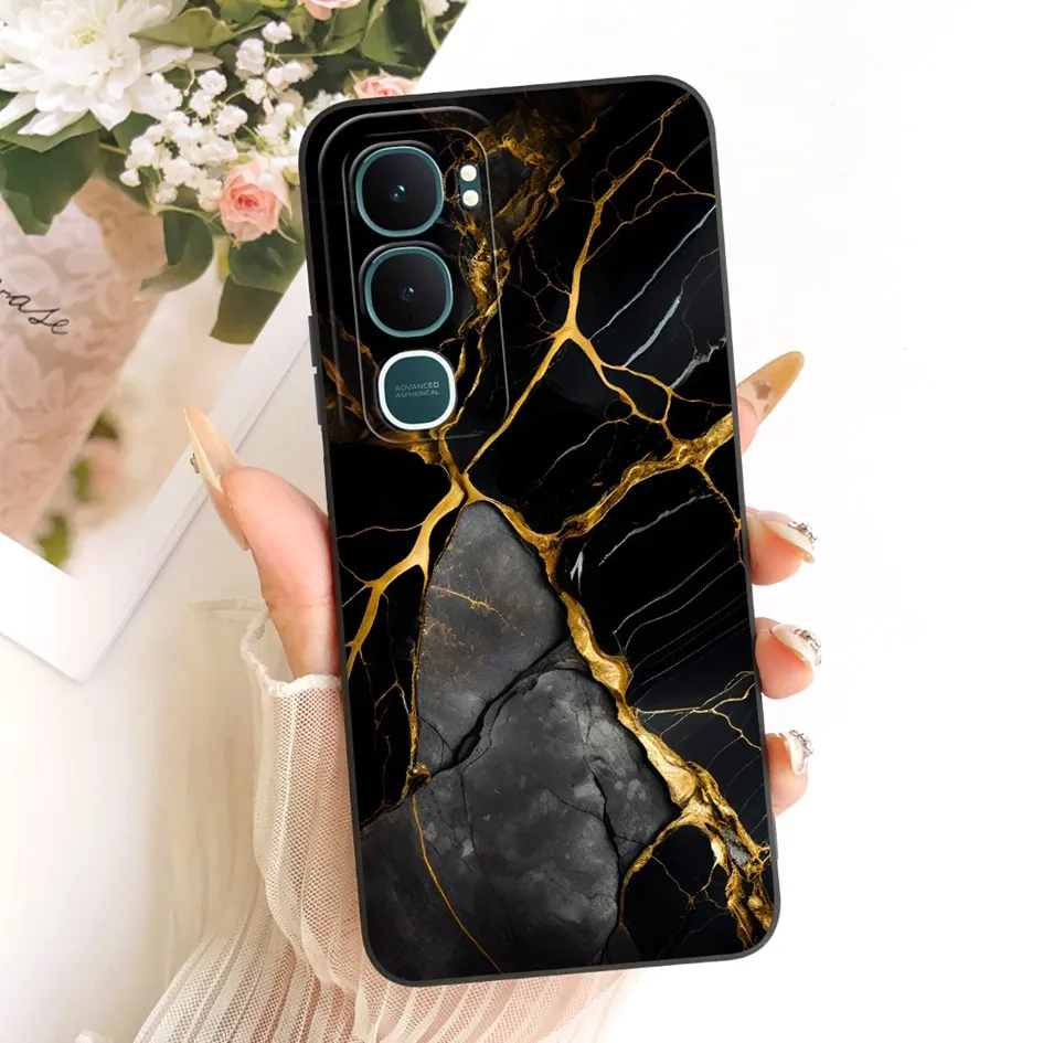 Para Vivo Y31 2025 funda 2025 moda flor mármol silicona suave cámara protección teléfono cubierta para VivoY31 5G V2521 Y21D 4G Coque - imagen 3