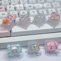 Bonitos teclas de estrella transparentes, teclado mecánico de cerdo personalizado, teclas de ordenador especiales transparentes R4 ESC