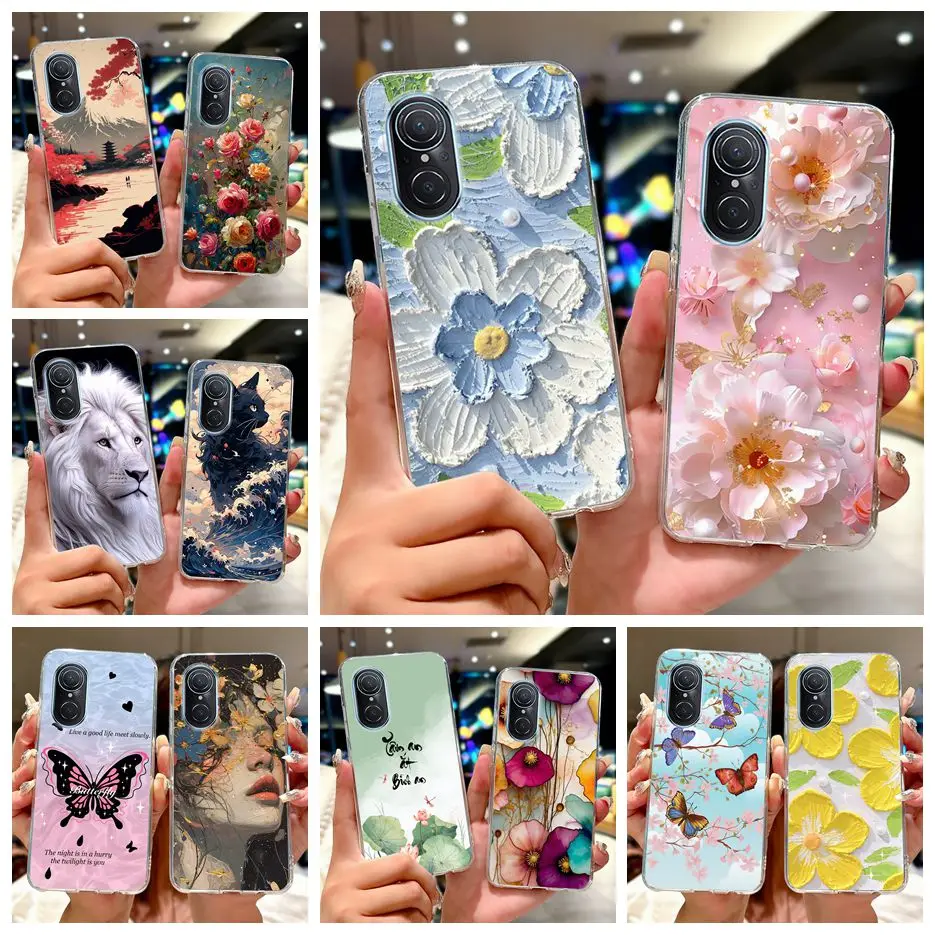 Para Huawei Nova 9 SE funda Nova9 Pro funda pintada de flores de lujo funda de teléfono delgada suave para Huawei Nova 9 Pro Nova9 SE Fundas bolsas
