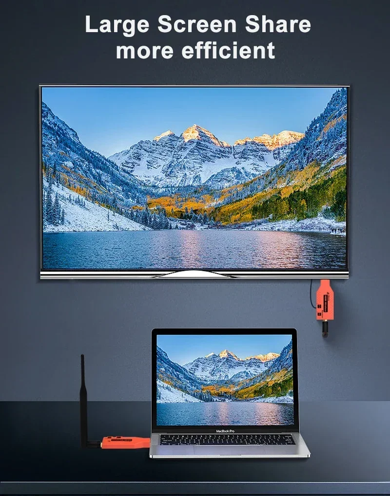 Prolongateur HDMI sans fil, adaptateur d'affichage partagé TV, émetteur vidéo, récepteur, caméra F, ordinateur portable, PC vers budgétaire TV, 100m, 1080p, 1, 2, 3, 4 - imagen 4