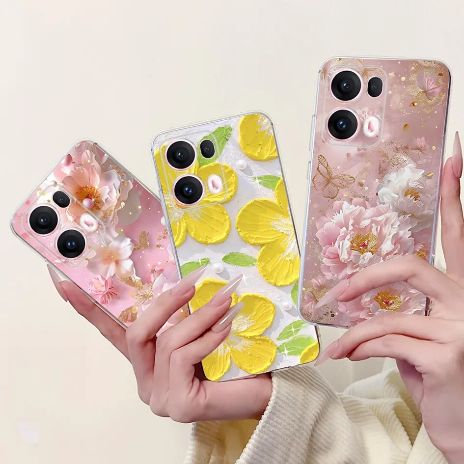 Para OPPO Reno 13 Pro 5G Funda nueva moda pintada suave transparente silicona teléfono contraportada para OPPO Reno 13 Funda Reno13 13Pro parachoques - imagen 4