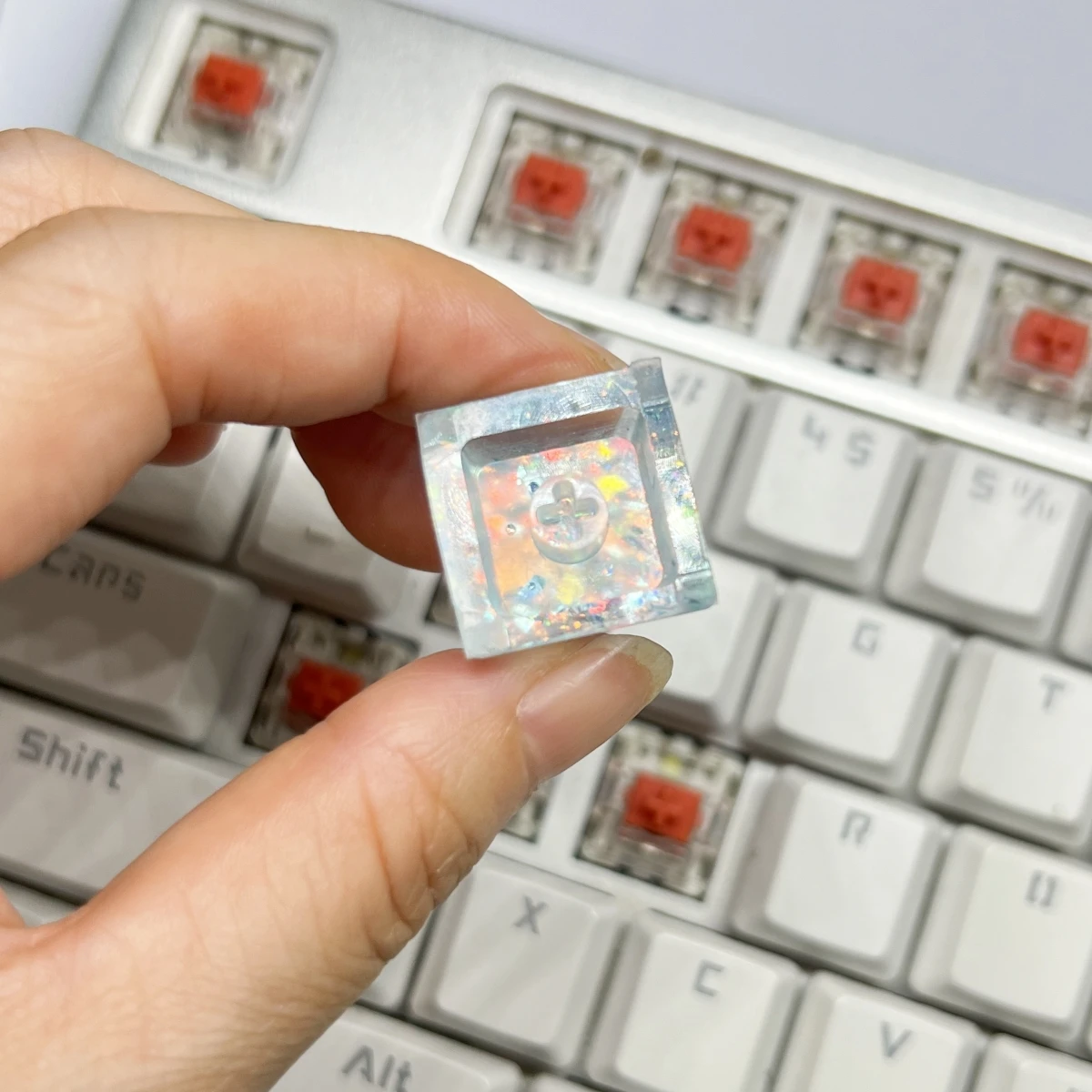 1 Uds. Nuevas teclas de mariposa translúcidas más vendidas teclas de teclado mecánico de eje transversal con accesorios R251 - imagen 2