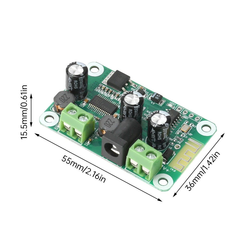 Placa amplificadora compatible con Bluetooth DC 9-25V de un solo canal 30W TPA3110-PBTL compatible con interfaz TWS Dual estéreo DC 5,5*2,1mm - imagen 4
