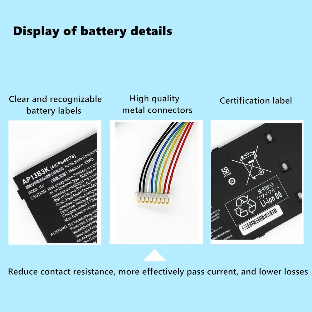 Batería para portátil ACER Aspire M5-583, M5-583P, R7-571, R7-571G, R7-572, R7-572G, V5-452, V5-452G, AP13B3K, AP13B8K - imagen 2
