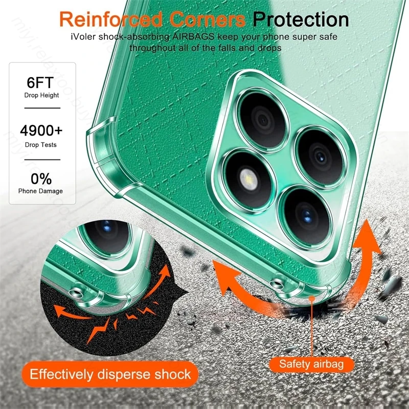 Funda de silicona a prueba de golpes para Honor X6 X6S X6C X6A X6B X7 X7A X7B X7C X8 X8A X8C X8B, funda transparente ultrafina - imagen 3