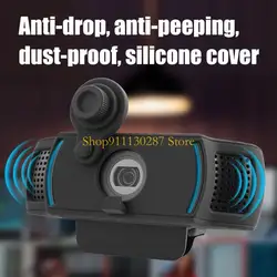 Funda antipolvo J1HC para cámara web, funda protectora silicona suave, cubierta privacidad integrada para dispositivos