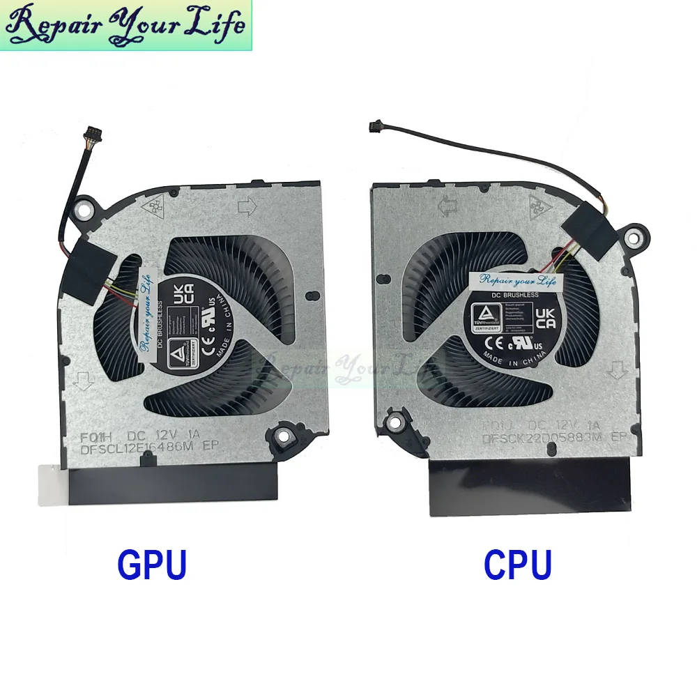 Ventilador de refrigeración CPU GPU para Acer Predator Helios Neo 16 PH16-72 71 PHN16-71 PHN16-72 N23C12 ventiladores enfriadores para portátiles para videojuegos DC 12V 1A - imagen 3