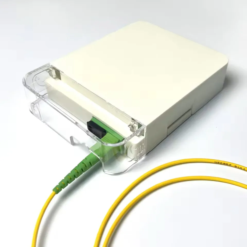Enchufe de fibra óptica Puertos SC dúplex Caja de fibra de 2 núcleos con cubierta transparente para comunicación en red