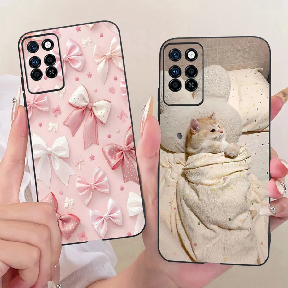 Funda de teléfono con estampado bonito para Infinix Note 10 Pro Note10, fundas blandas de silicona negra para Infinix Note 10 10Pro NFC, parachoques