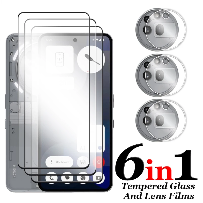 6 en 1 para nada teléfono 3a Pro vidrio para nada teléfono 1 2 3 2a 3a Pro 5G vidrio templado 2.5D cubierta completa pegamento Protector de pantalla - imagen 2