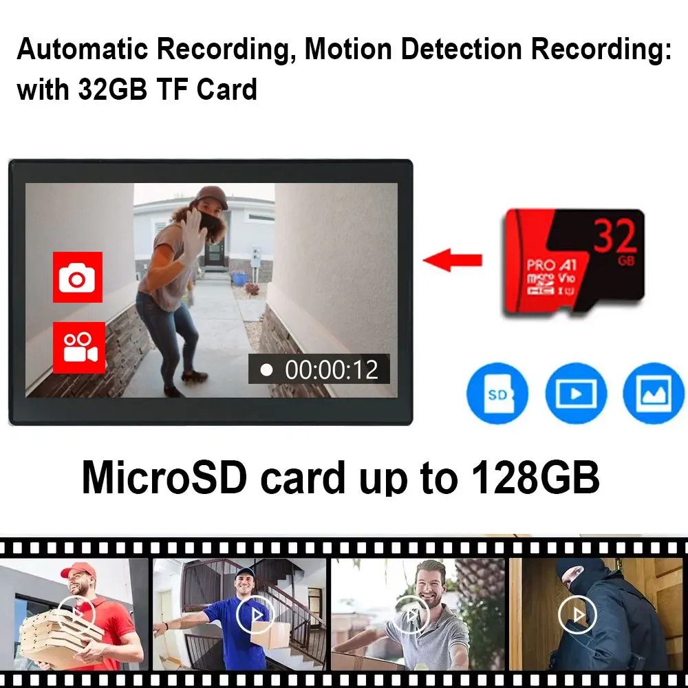 Nuevo Tuya-timbre inteligente de 2 cables, sistema de videoportero Wifi con aplicación remota, tarjeta IC, desbloqueo, 1080P, pantalla táctil de 10 pulgadas - imagen 2