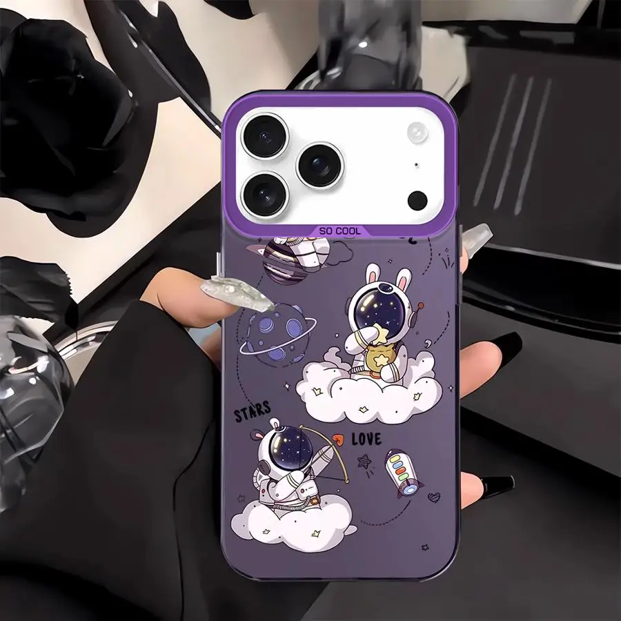 Funda para iPhone 16e 13 17Air XS 12 XR 14 15 Plus 11 16 17 Pro Max funda trasera para teléfono dibujos animados dinosaurio astronauta - imagen 5