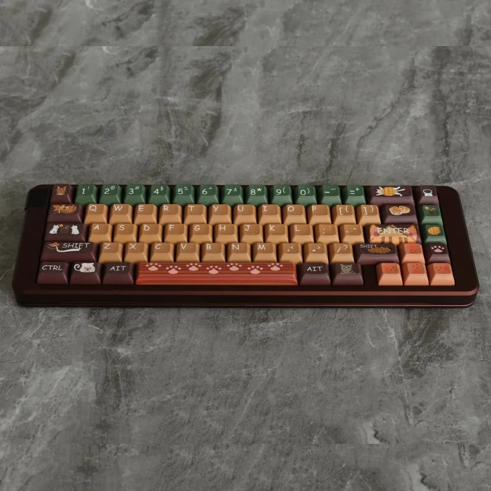 Juego de 140 teclas de gato Emporium, teclas PBT de sublimación de tinte a prueba de luz, teclas de perfil KCA para teclado MX Switch 64 68 96 - imagen 3