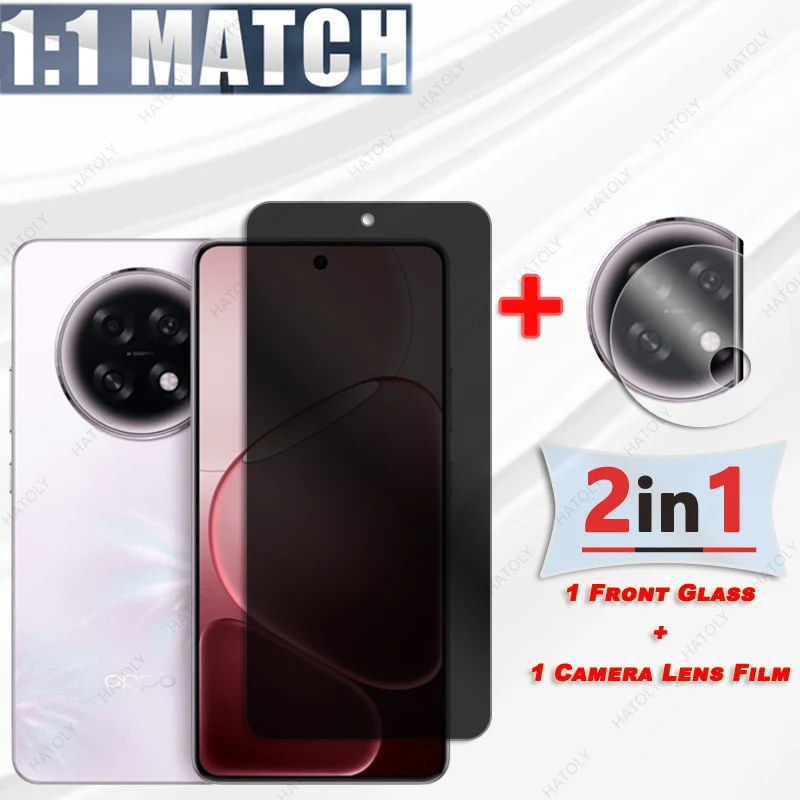 Protector de pantalla de privacidad para Oppo A6 GT 5G, vidrio antiespía para Oppo A6 Max 5G, Protector de lente de cámara, vidrio antideslumbrante