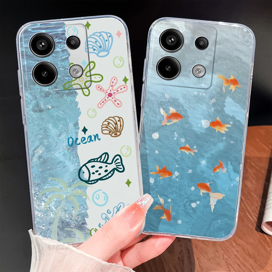Para Xiaomi Poco X6 Pro 5G funda de teléfono lindo dibujos animados suave TPU transparente silicona parachoques ligero para Poco X 6 carcasa protectora - imagen 2
