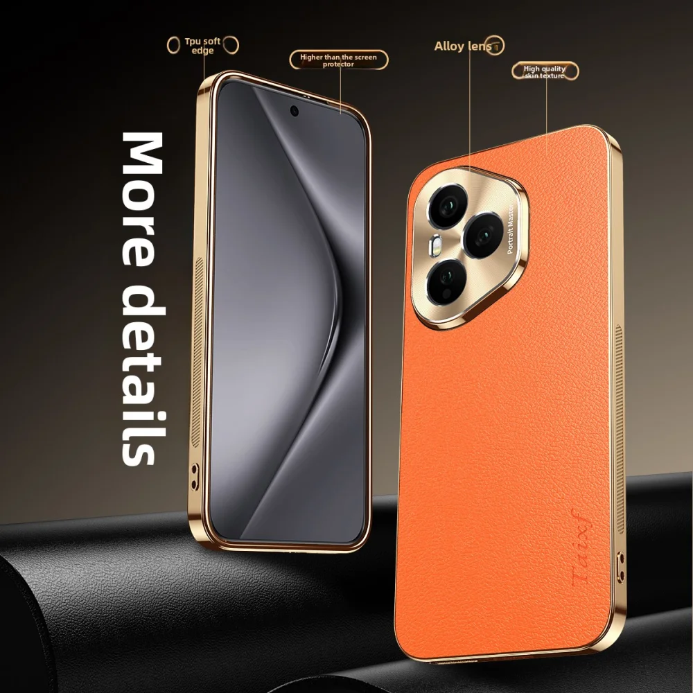 Para Huawei Honor 400 Pro funda de lujo de cuero PU revestimiento de piel lente protectora trasera funda para Honor 400 400Pro carcasa de teléfono - imagen 4