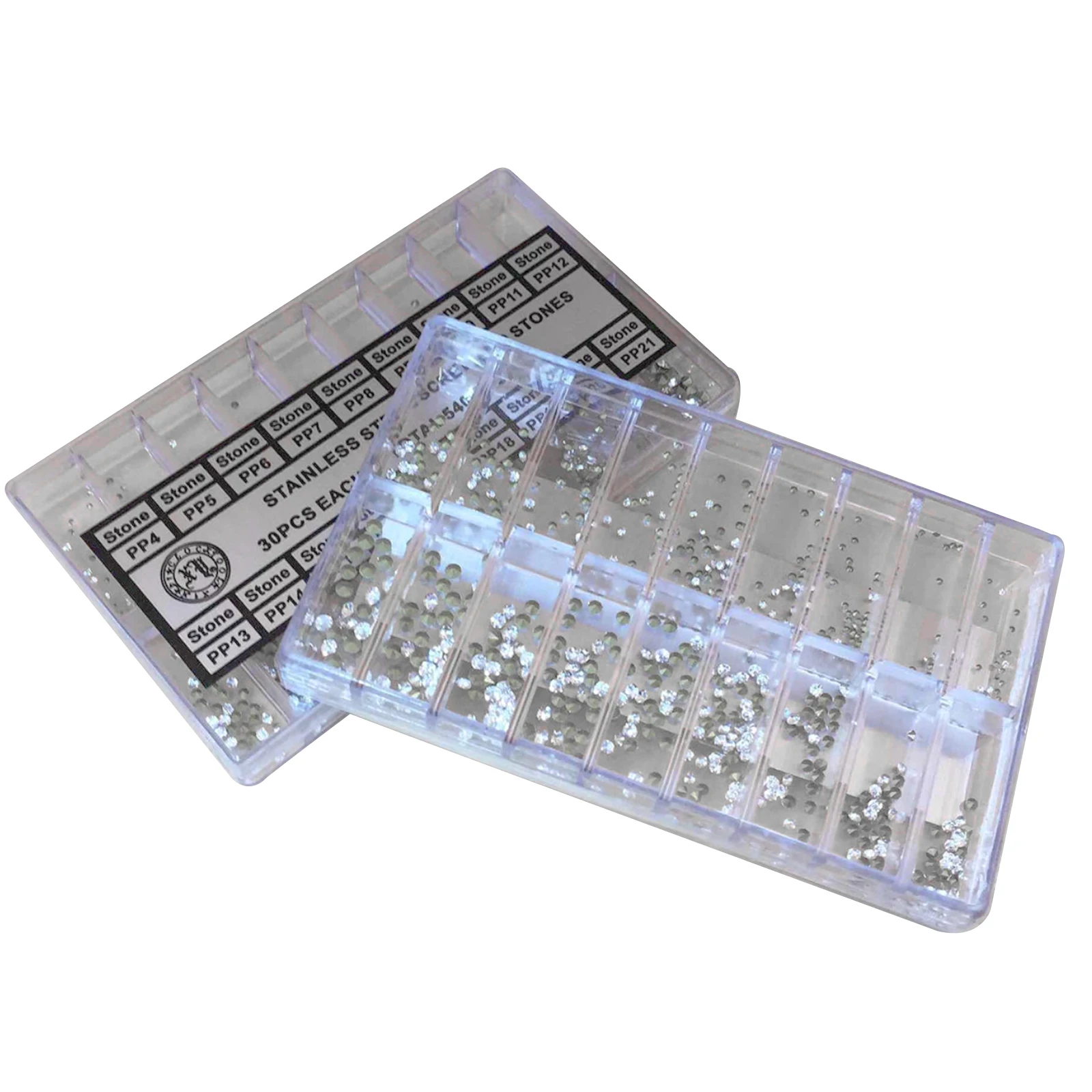 18 tamaños 540 unids/set diamantes de imitación para piezas de decoración de relojes tornillos de reloj piedras herramienta de repuesto de relojero - imagen 4