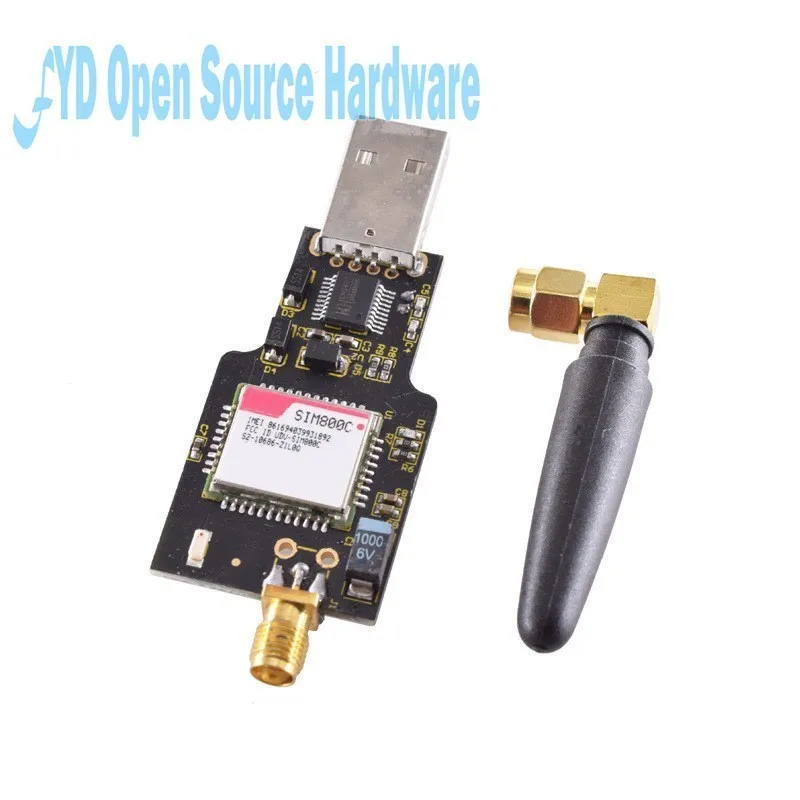 Módulo USB a GSM de cuatro bandas, módulo GSM GPRS SIM800 SIM800C para mensajería SMS inalámbrica compatible con Bluetooth con antena - imagen 3