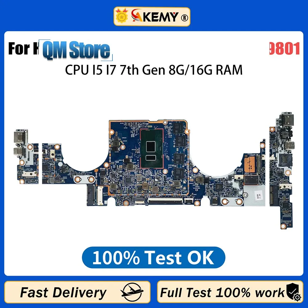 Para HP ENVY 13-AD TPN-I128 placa base de computadora portátil 6050A2909801 I5 I7 CPU 4G 8GB RAM 926311-001 926311-501 926311-601 100% prueba Envy