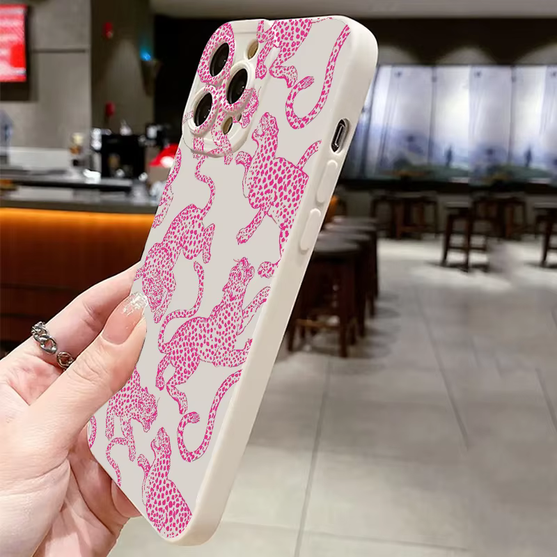 Funda de teléfono con estampado de leopardo rosa para Samsung Galaxy A56 A36 A35 A55 A34 A54 A33 A53 S25 S24 Ultra S23 FE S22 Plus S21 - imagen 4