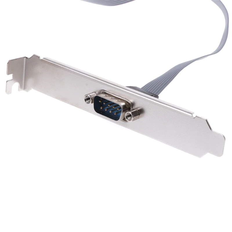 Placa base puerto COM serie 9 pines DB9 RS232 Cable de cinta conector soporte ordenador 9P línea deflectora 11 pulgadas - imagen 3